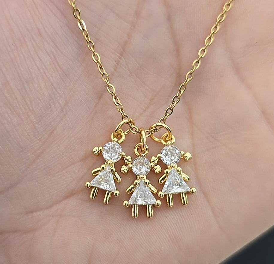 Cadena de 3 dijes en cristal