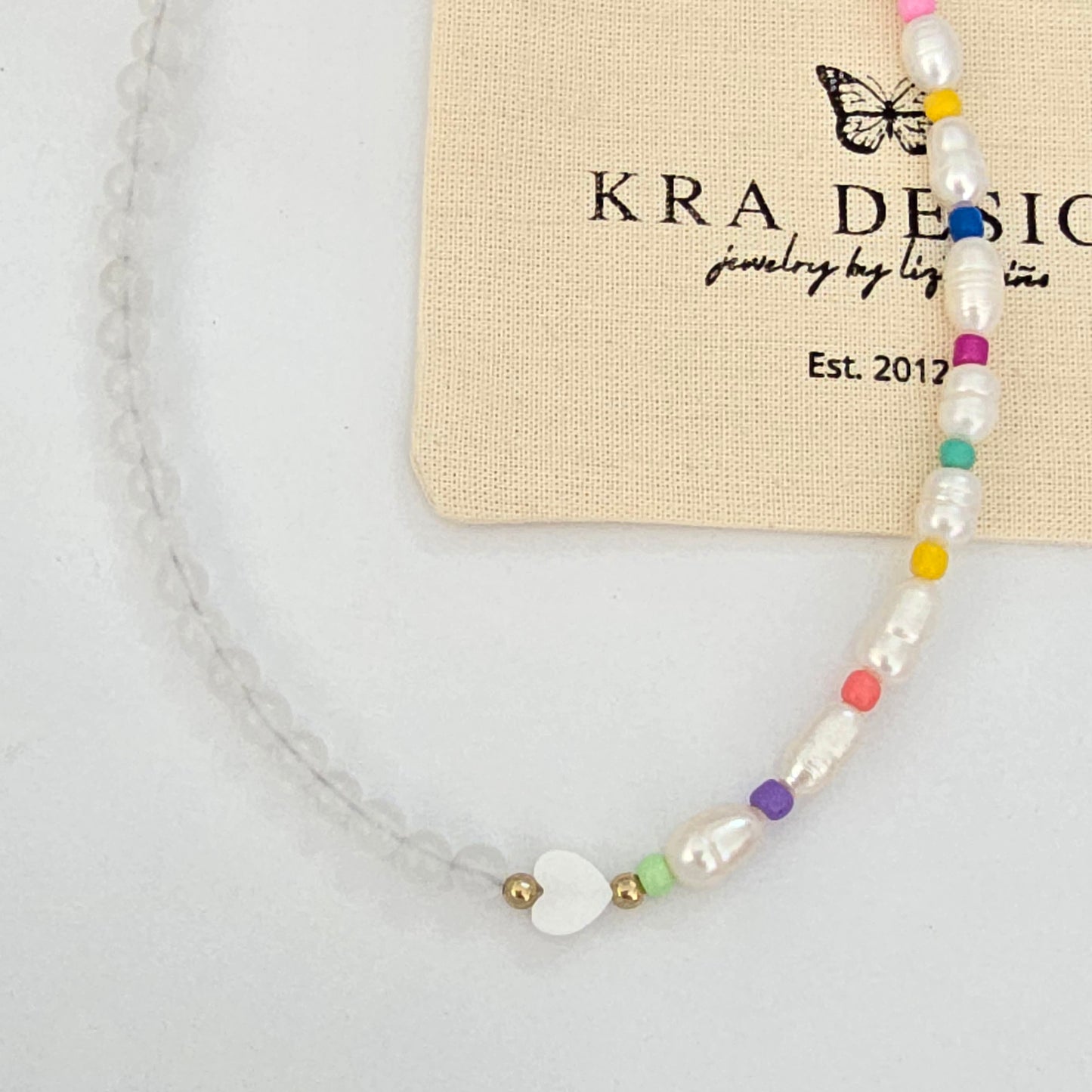 Collar de perlas corazon concha