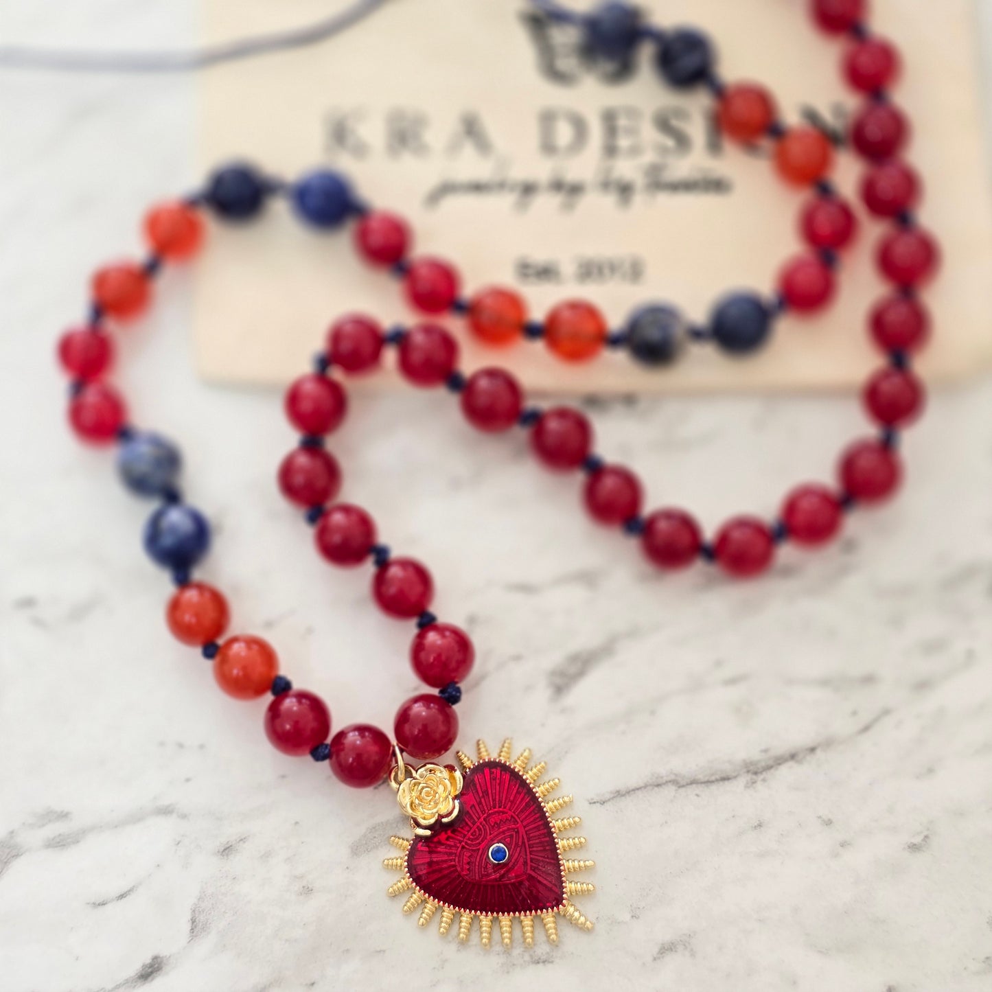 Collar corazon rojo