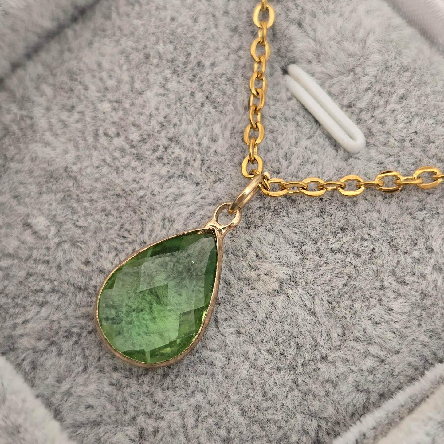 Cadena cristal austriaco verde limon