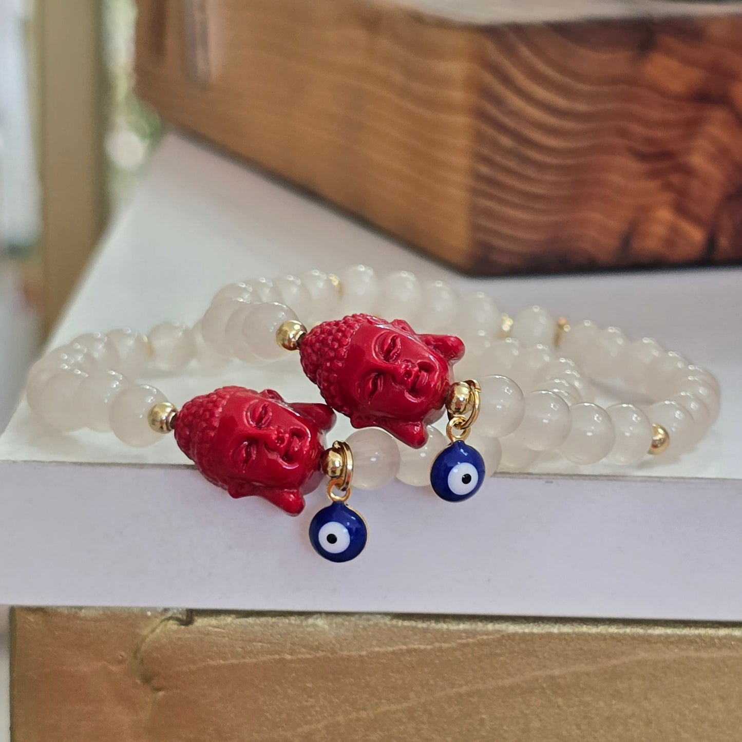 Pulsera cabeza de buda y ojo