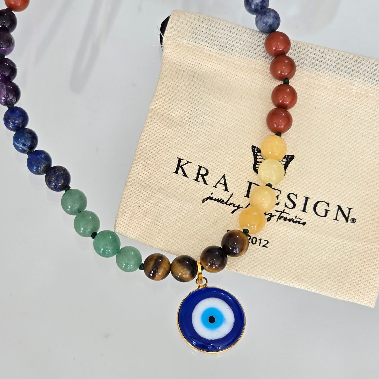Collar 7 chakras con ojo turco