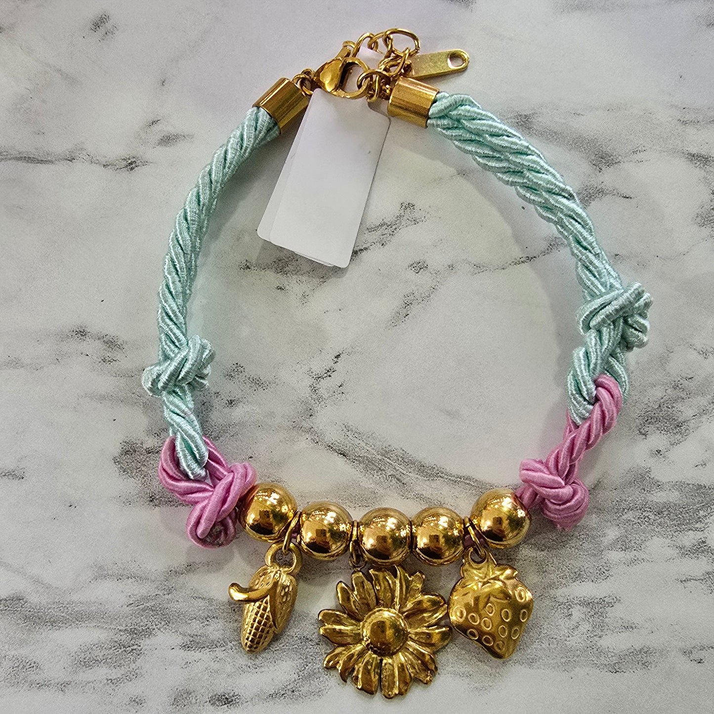 Pulsera girasol celete cordon