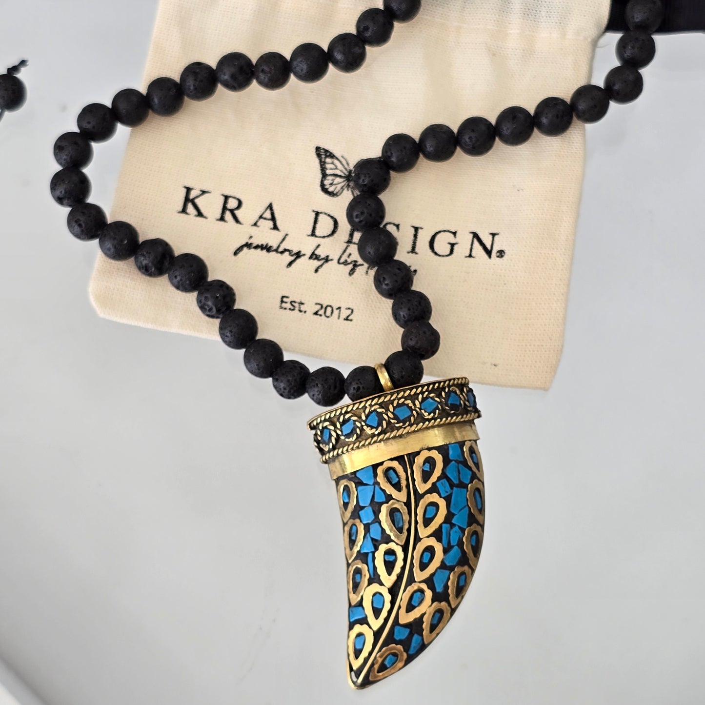 Collar colmillo turquesa tibetano