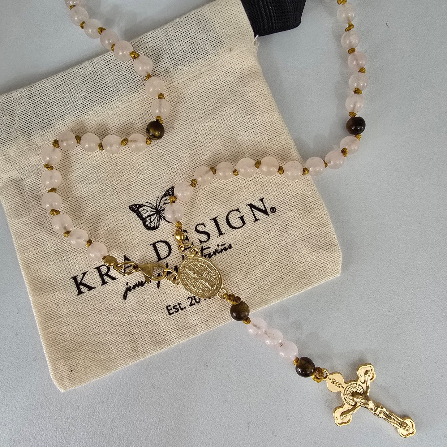 Rosario Cuarzo rosa de San Benito