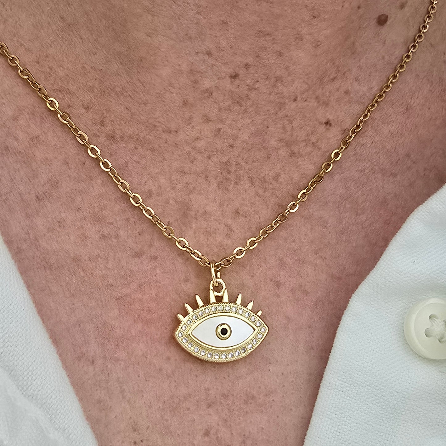 Cadena ojo madre perla