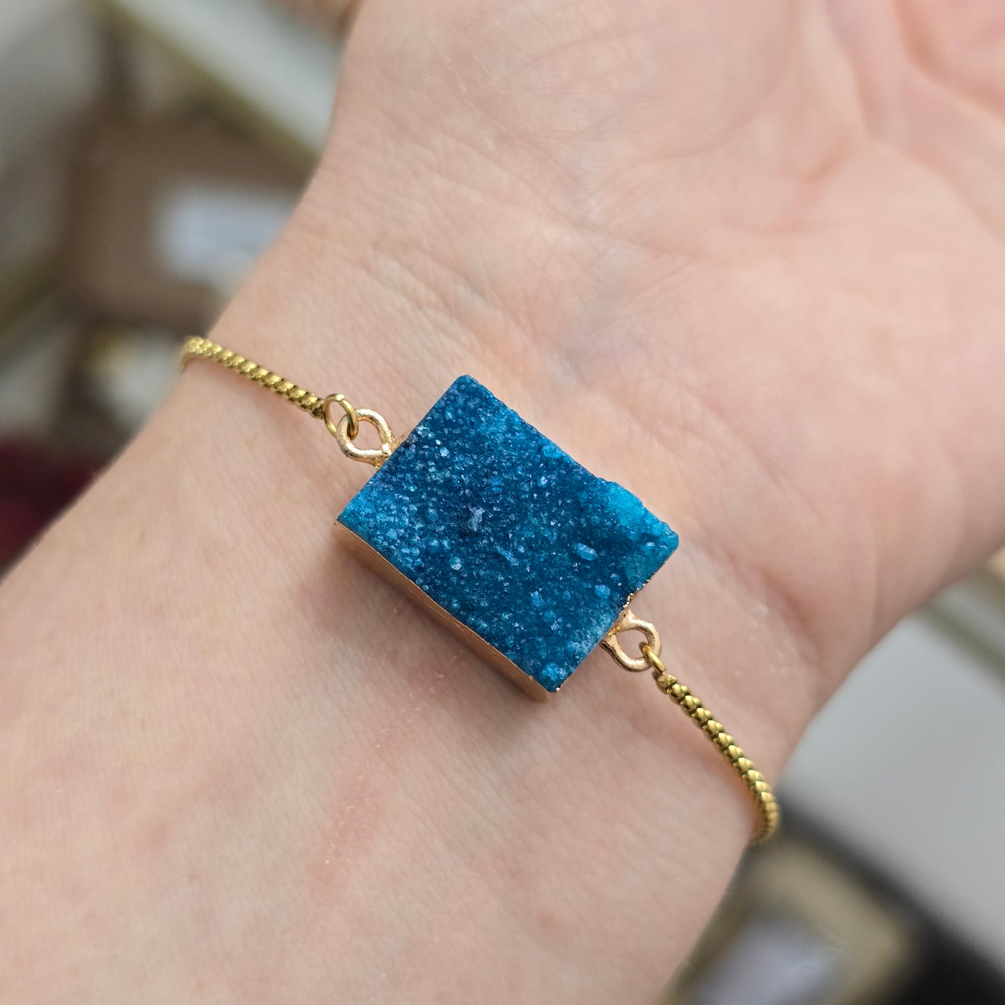 Pulsera ajustable druzy aqua