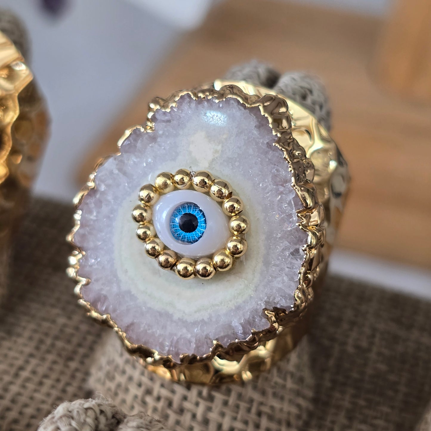Anillo Geoda blanco con ojo