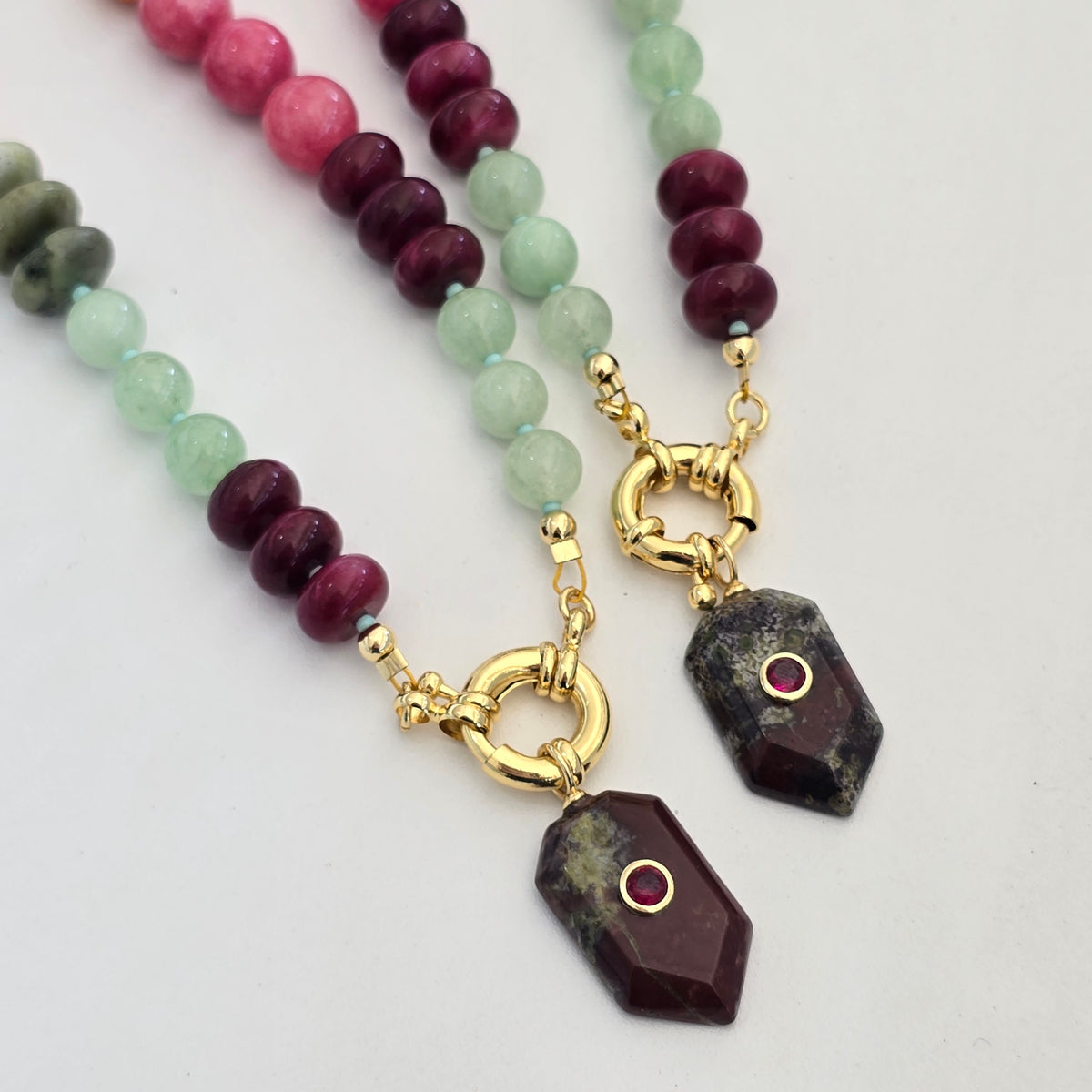 Collar cuarzo vino