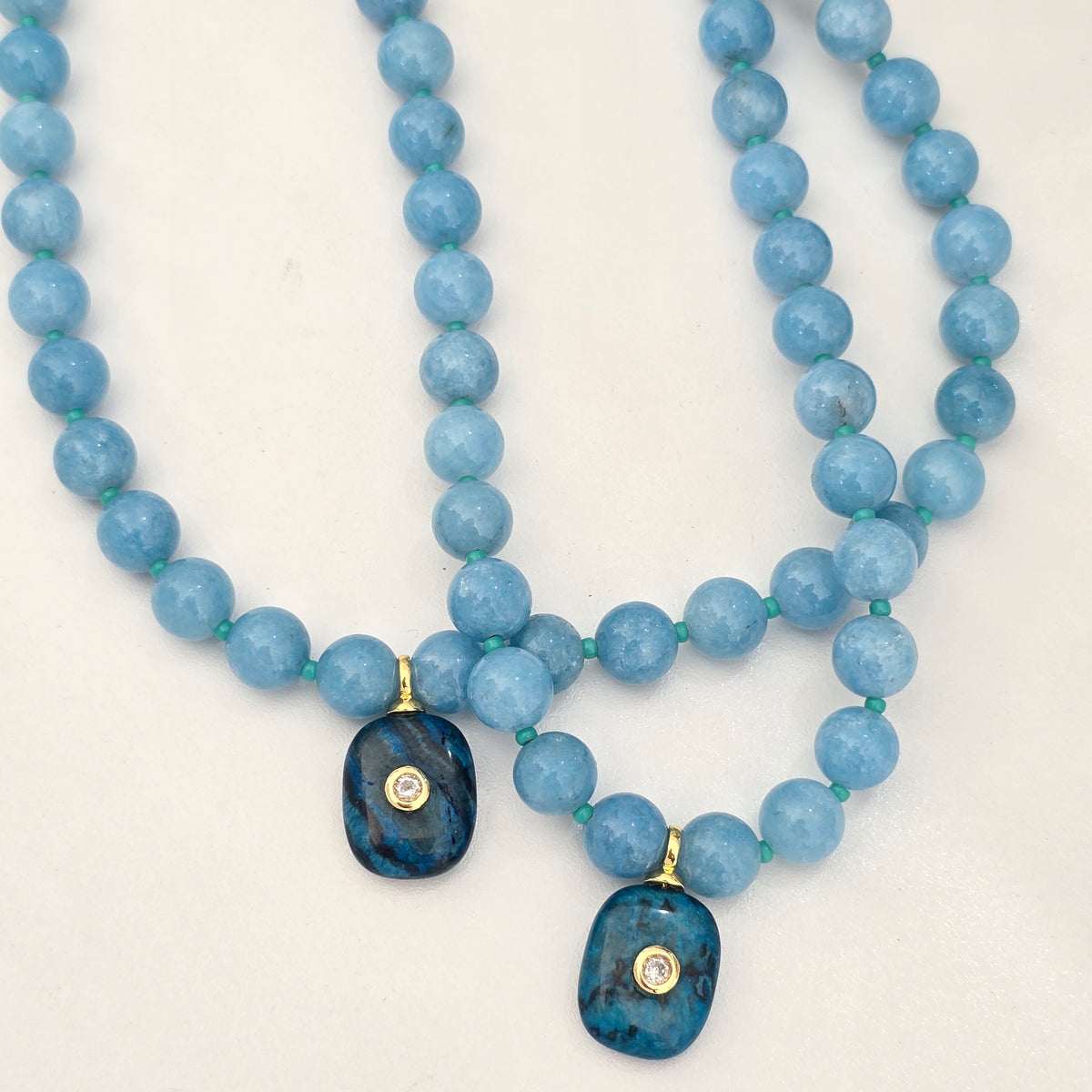 Collar cuarzo celeste