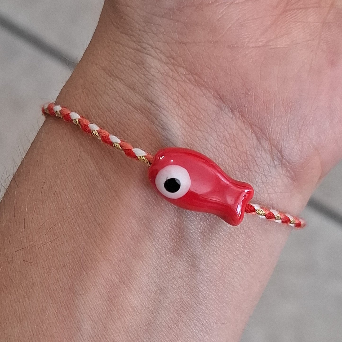 Pulsera roja ceramica