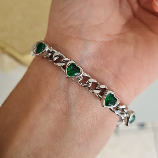 GREEN HEART BRACELET