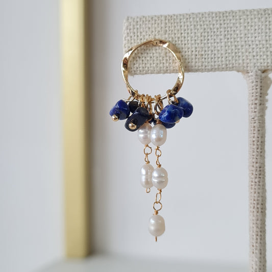 LAPIZLAZULI & PEARLS EARRINGS