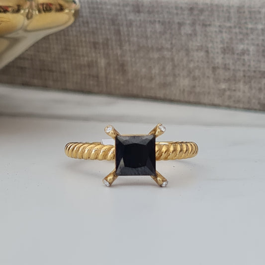 ANILLO ZIRCONIA NEGRO