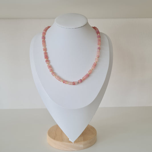 Collar cuarzo rosado