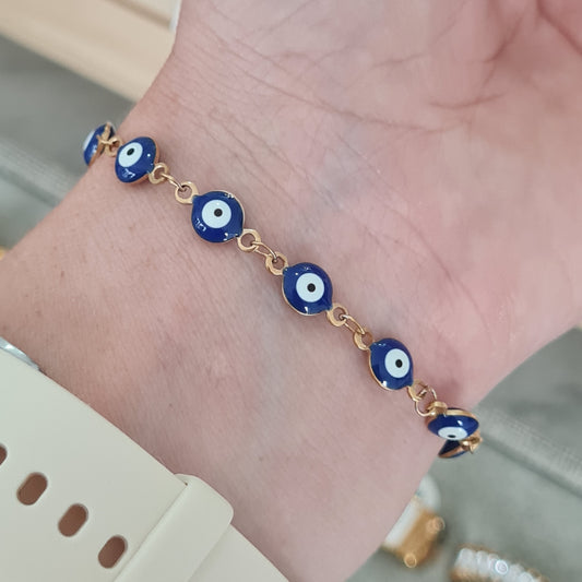 Pulsera multi ojitos azules