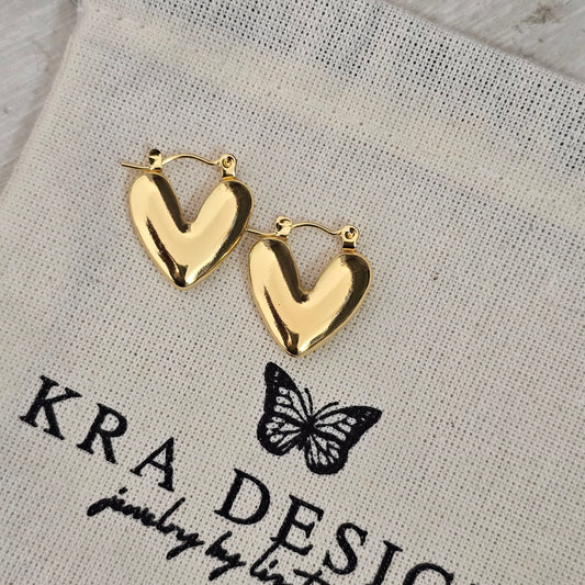 Aretes corazon inflado