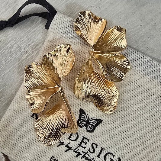 Aretes semiflor dorada
