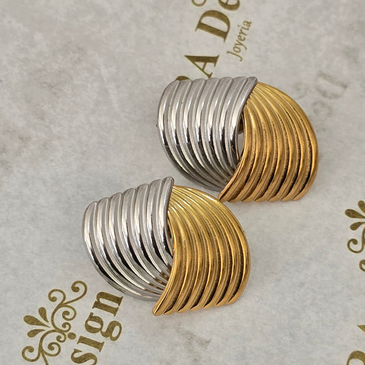 Aretes espiral bicolor