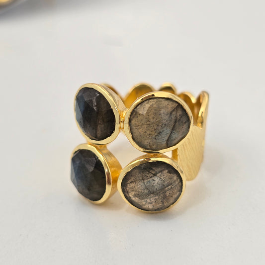 Anillo 4 labradoritas