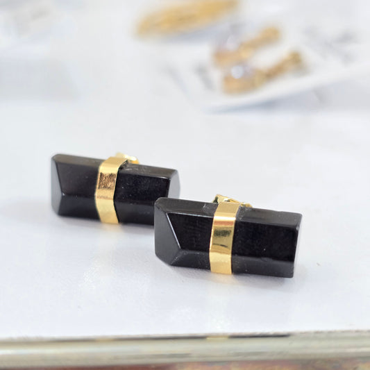Aretes broquel piedra onix