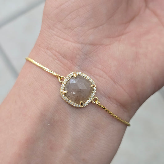 Pulsera piedra natural tono beige