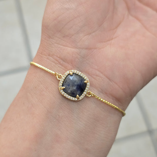 Pulsera de piedra natural humo