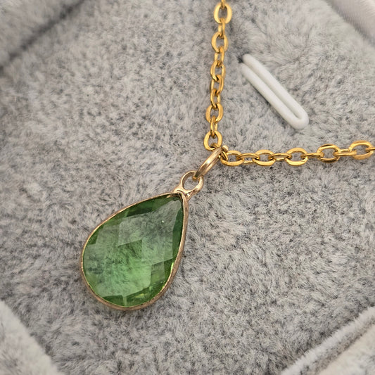 Cadena cristal austriaco verde limon