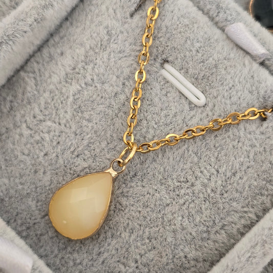 Cadena de cristal austriaco beige