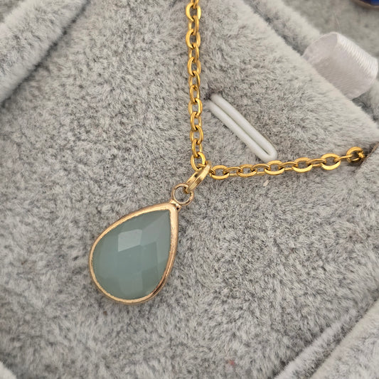 Cadena cristal austriaco verde olivo