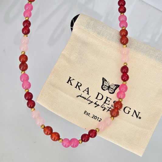 Collar ajustable de cuarzos y cristal