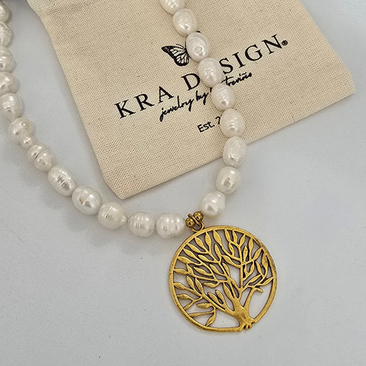 Collar ARBOL DE LA VIDA con perlas