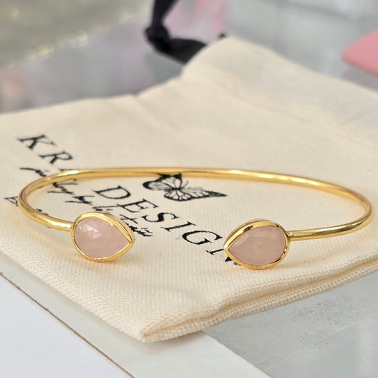 Brazalete cuarzo rosado