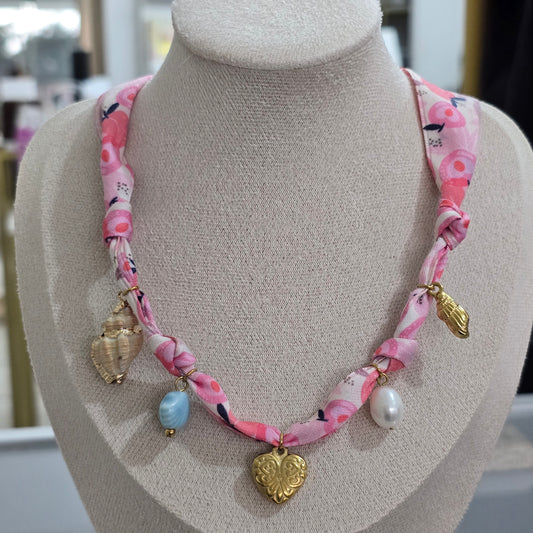 Collar liston rosa enudado