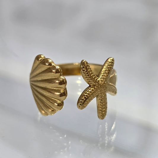 Anillo concha y estrella