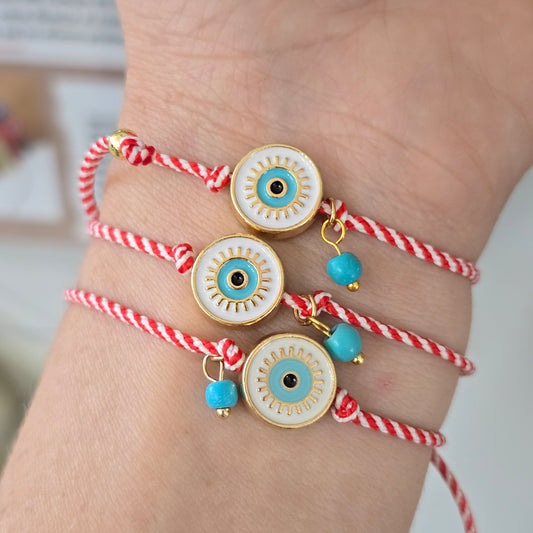 Pulseras de ojito blanco