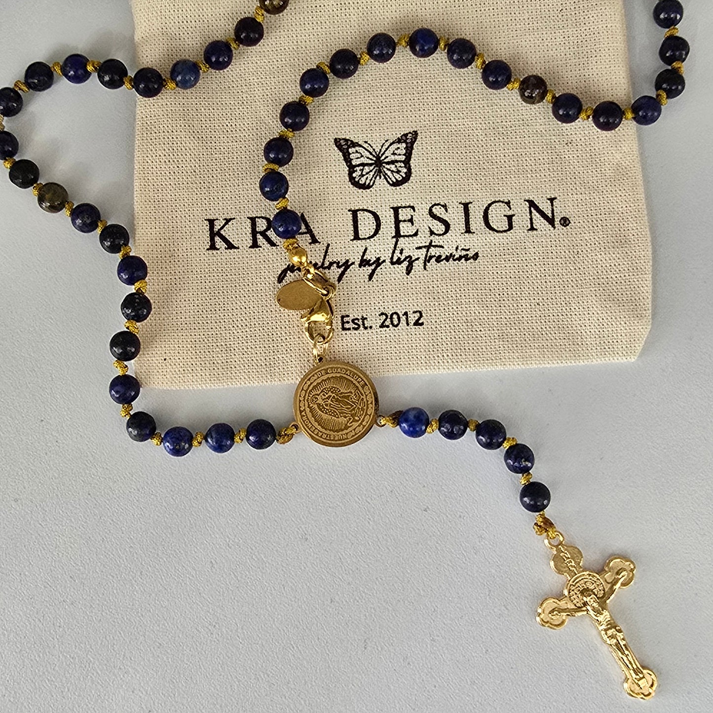 Rosario Lapizlazuli con trio de virgen