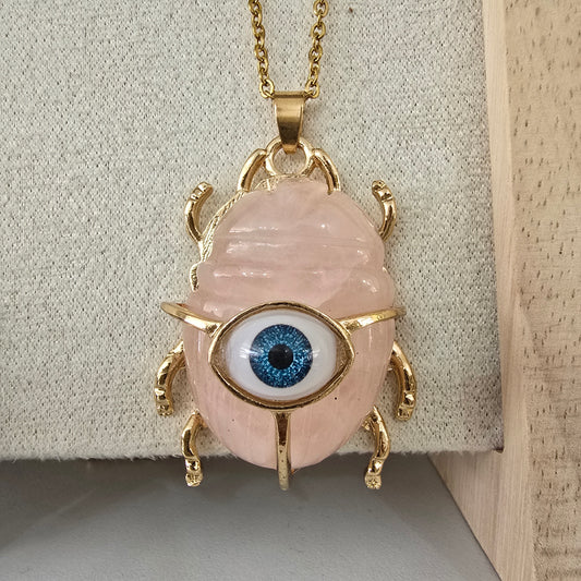 Escarabajo cuarzo rosa