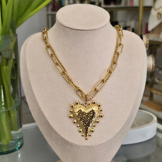 Collar doble de corazon