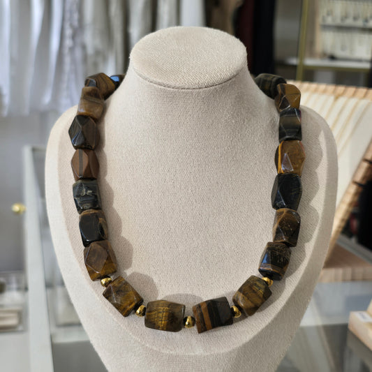 Collar chunky ojo de tigre