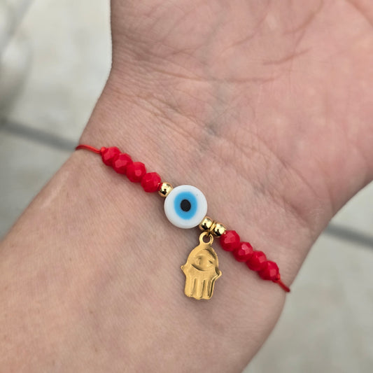 Pulsera ojito con hamsa