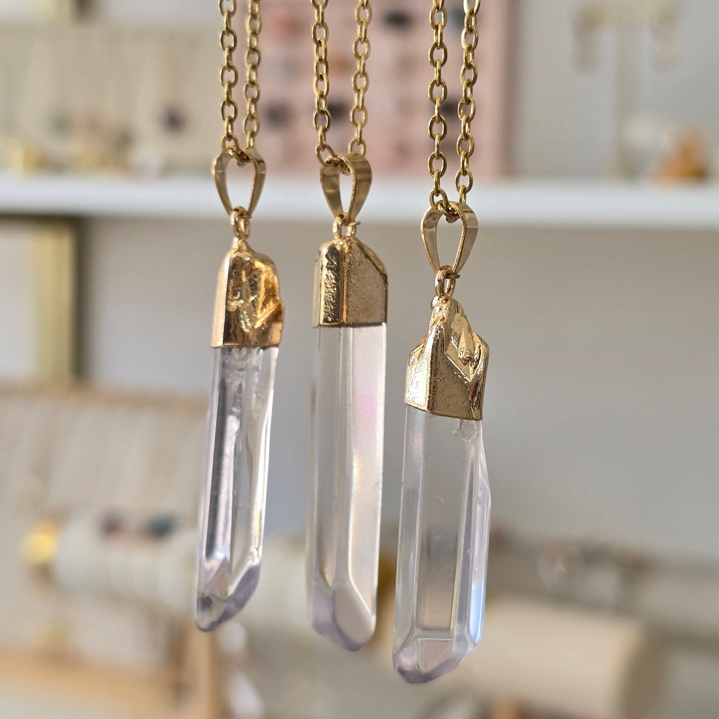 Cadenas de cuarzo blanco