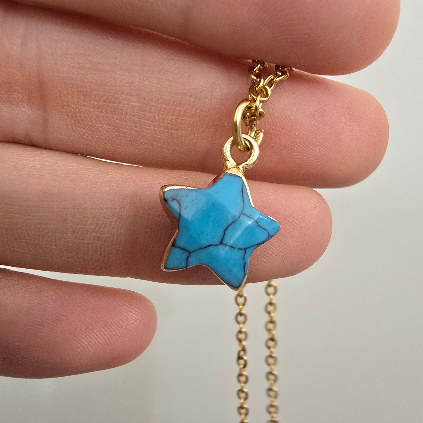 Cadena estrella turquesa