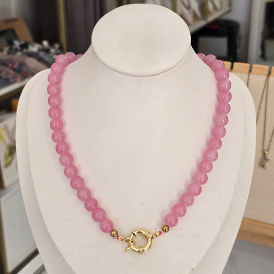 Collar broche marinero rosa palo
