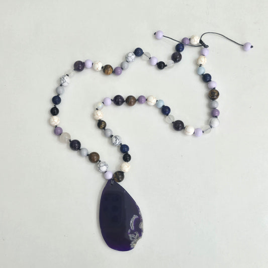Collar agata morado