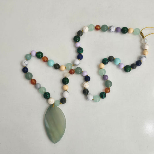 Collar agata verde