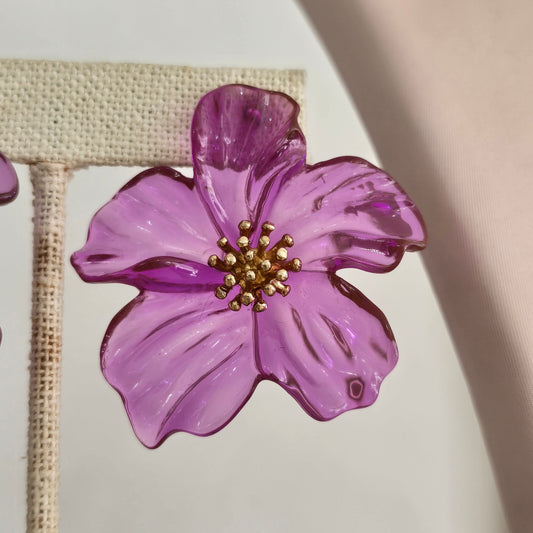 Aretes flor Morada