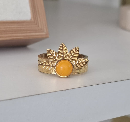 Anillo media flor mostaza