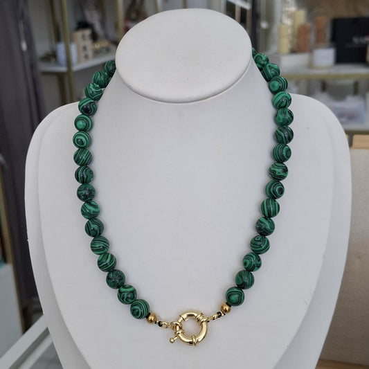 Collar broche marinero malaquita