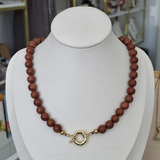 Collar broche marinero gold sand